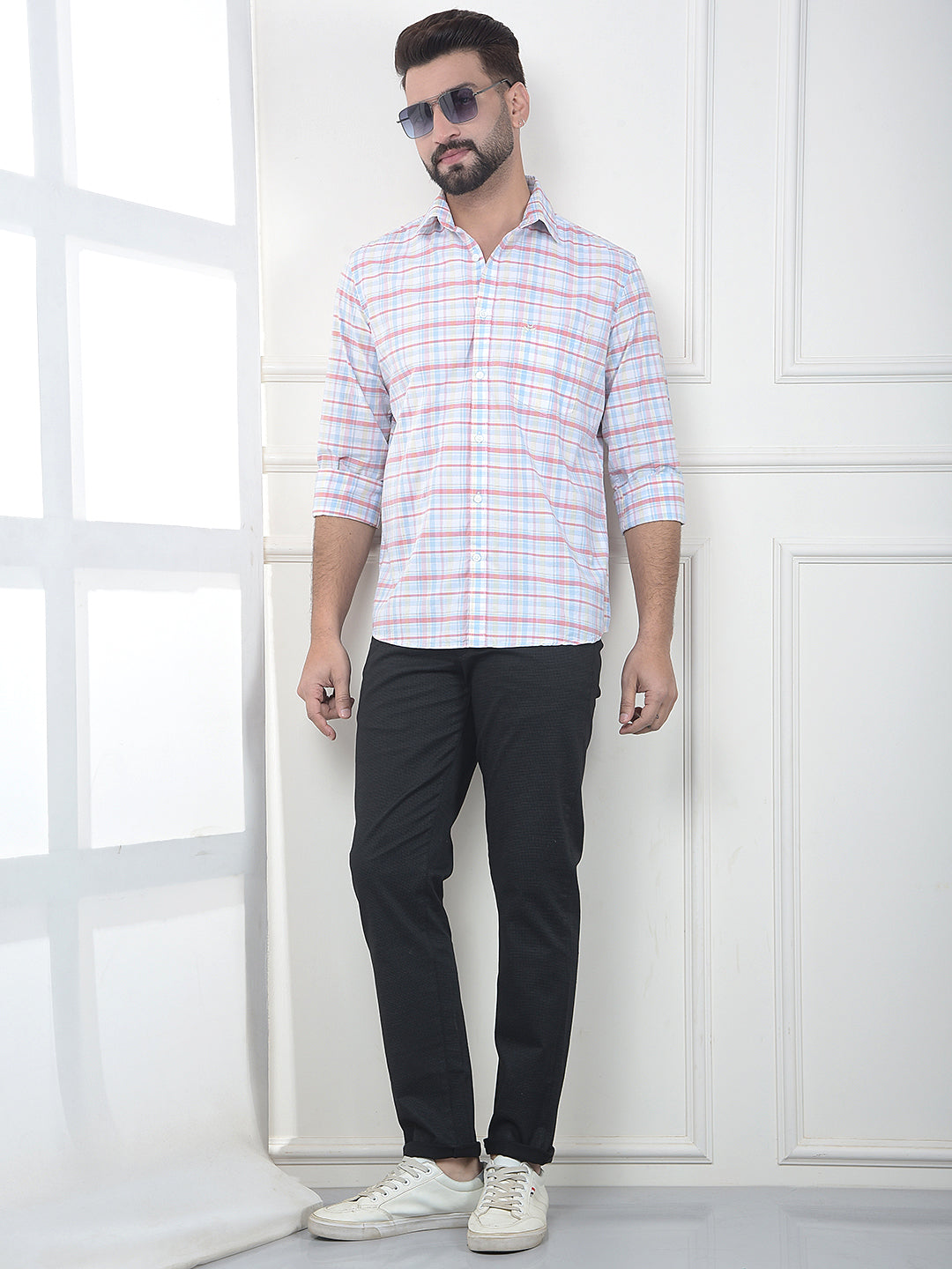Multi-Color Checked 100% Cotton Shirt