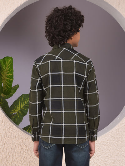 Green Checked 100% Cotton Shirt