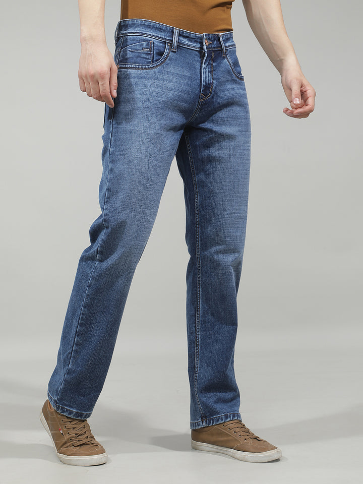 Contemporary Azure Blue Straight Jeans