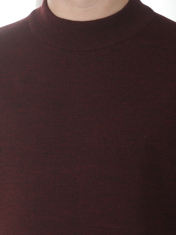 Maroon High Neck Sweater