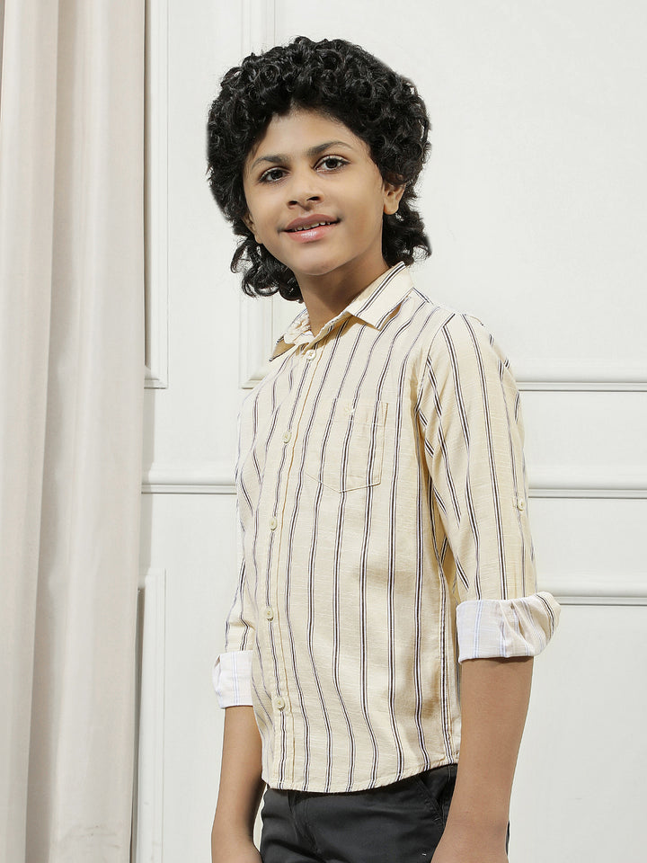 Pastel Yellow Striped Shirt