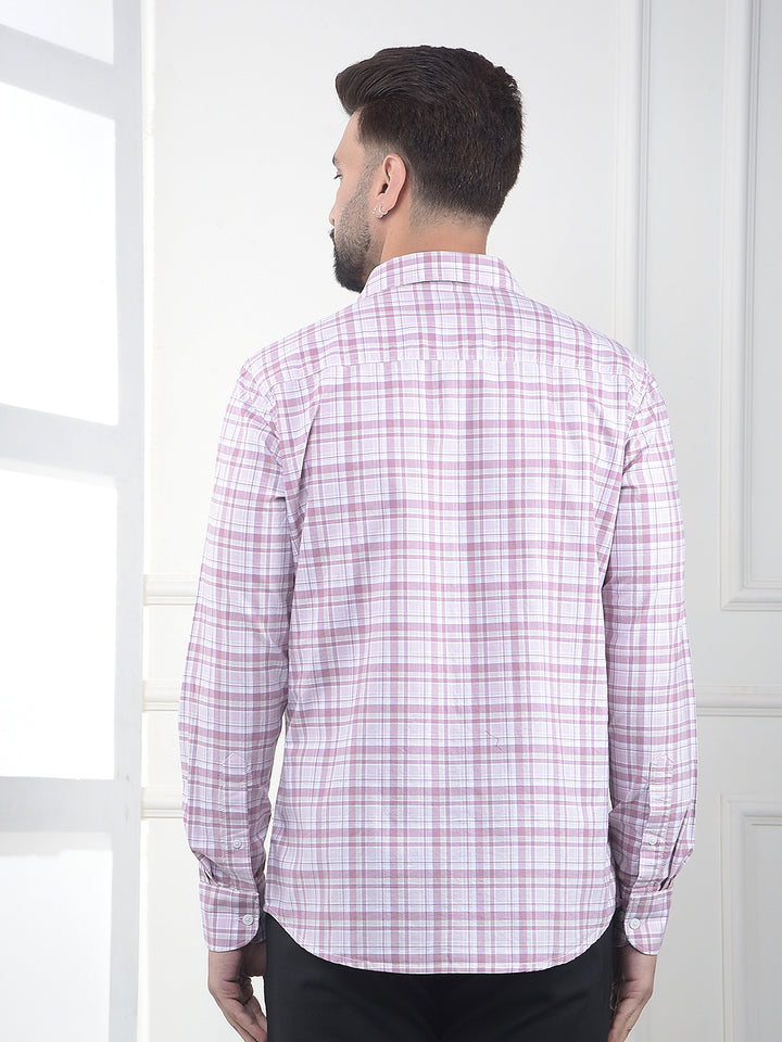 Pink Checked 100% Cotton Shirt