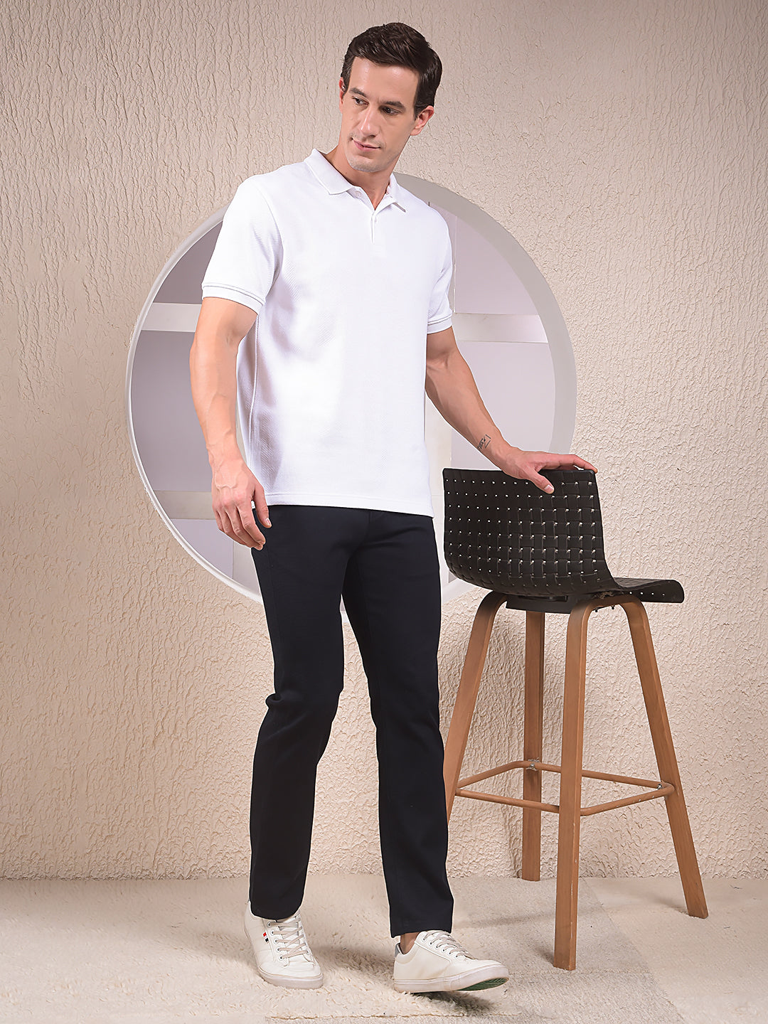 Navy Blue Straight Trousers