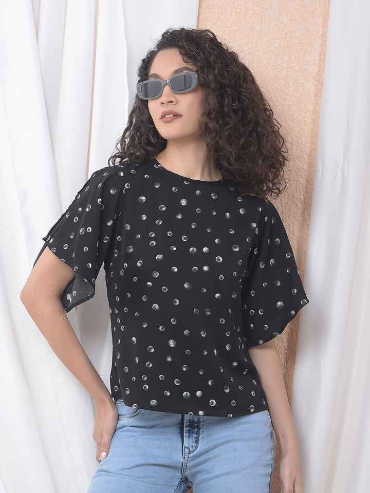Black Polka Dot Top
