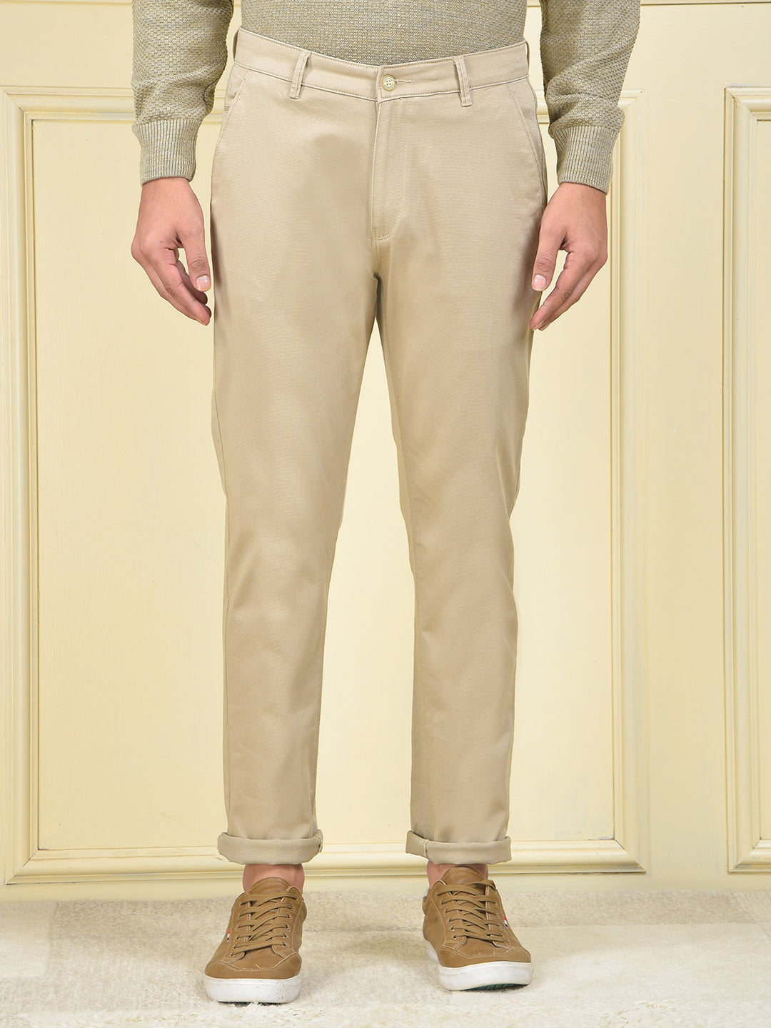 Crisp Style Beige Trousers