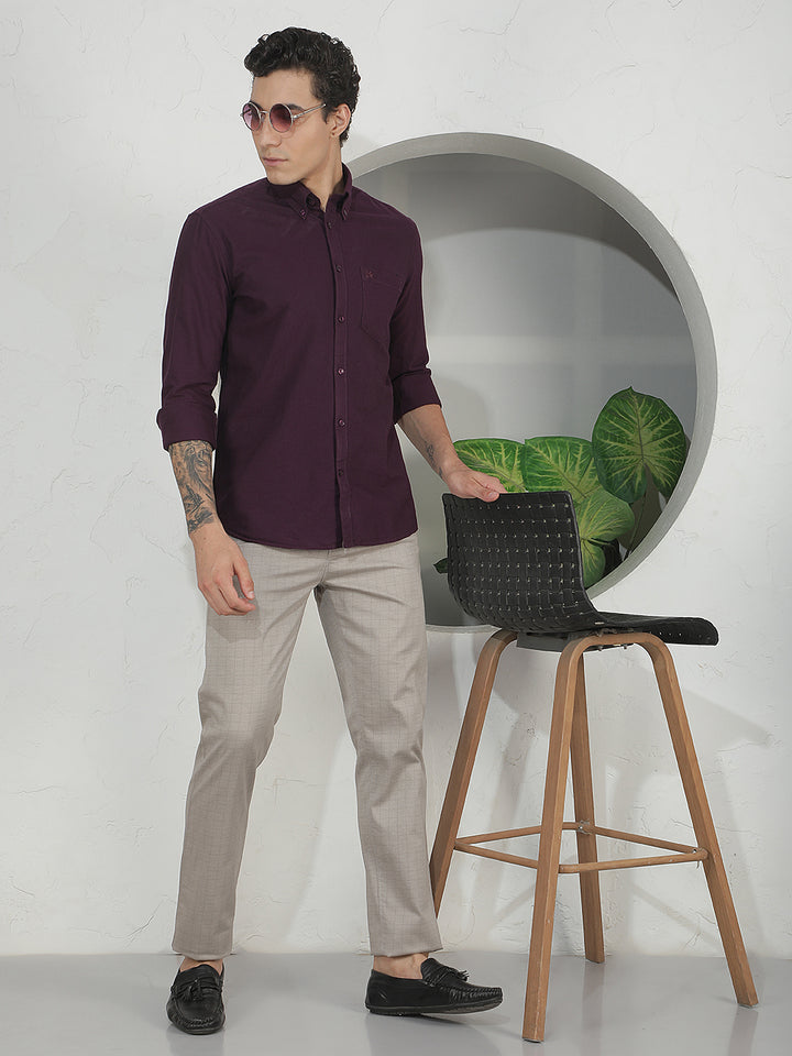 Wine 100% Cotton Shirt