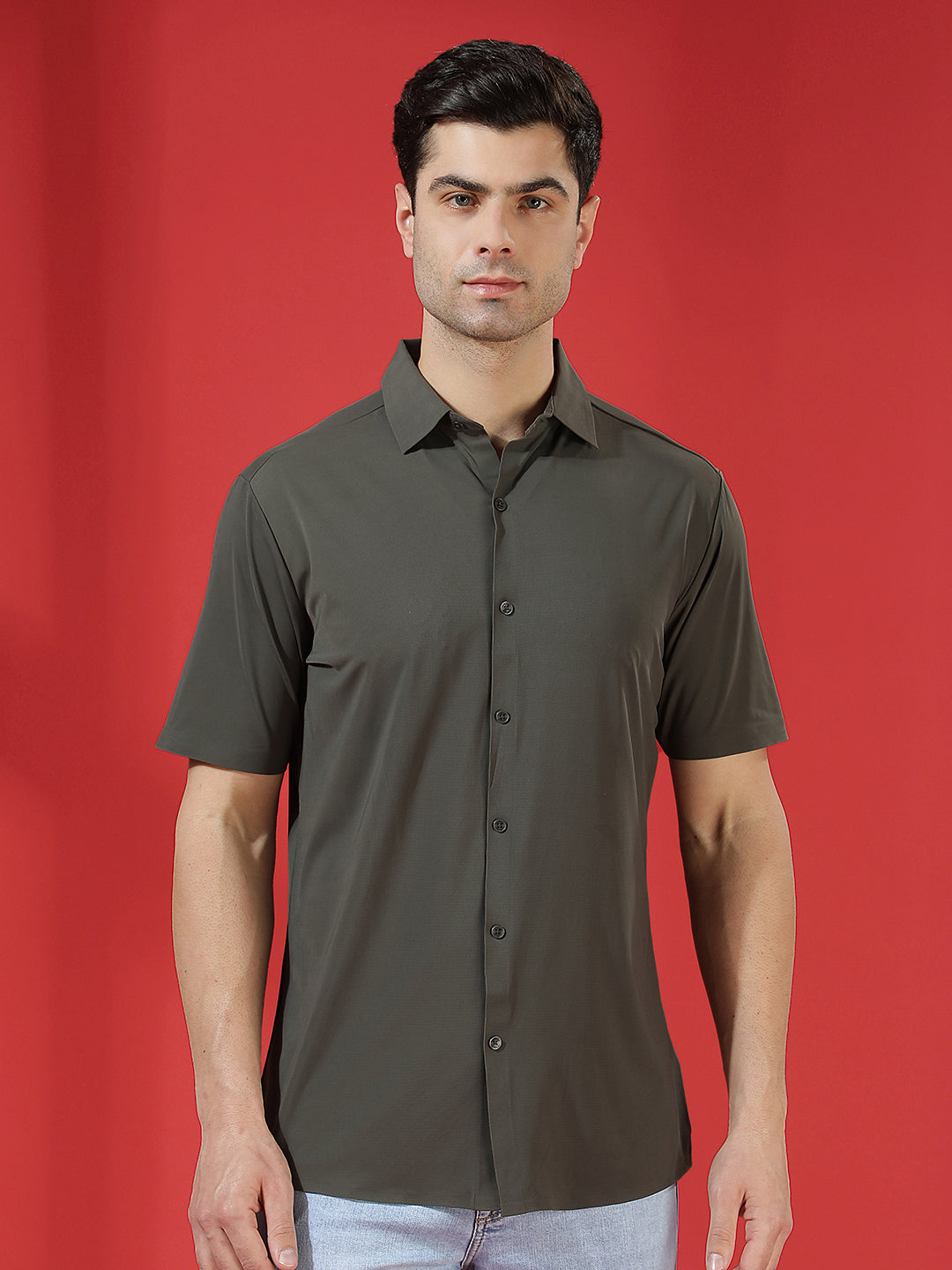 Olive Sleek Minimal Shirt