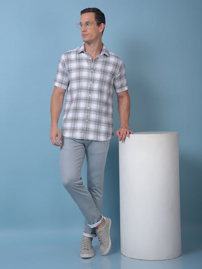 Grey Checked 100% Cotton Shirt