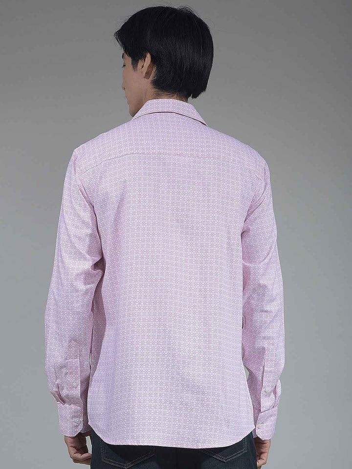 Pink Printed Modal Shirt