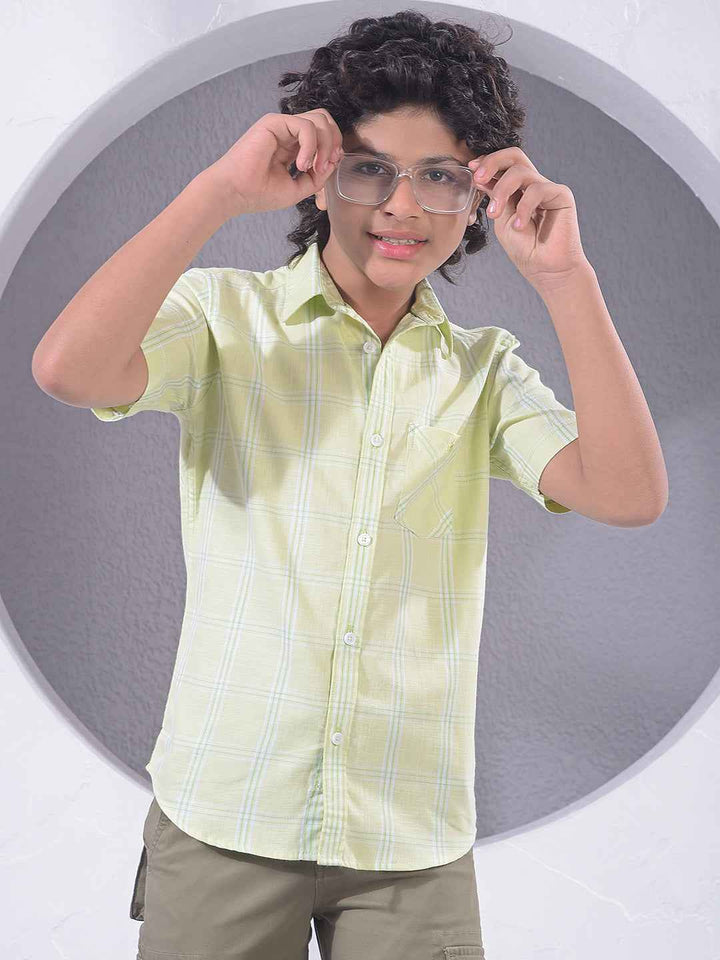 Green Checked 100% Cotton Shirt