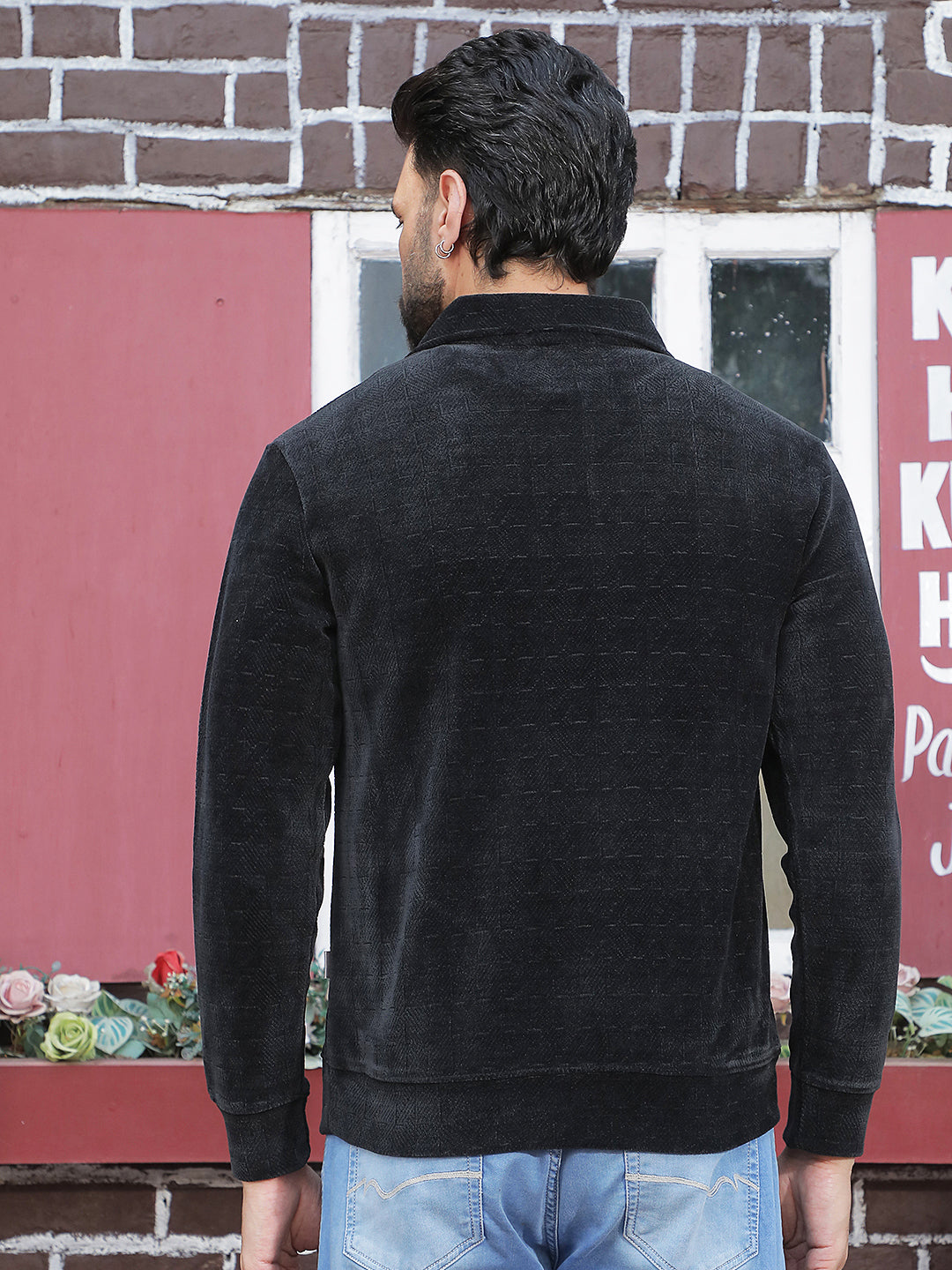 Modern Void Black Jacquard Sweatshirt