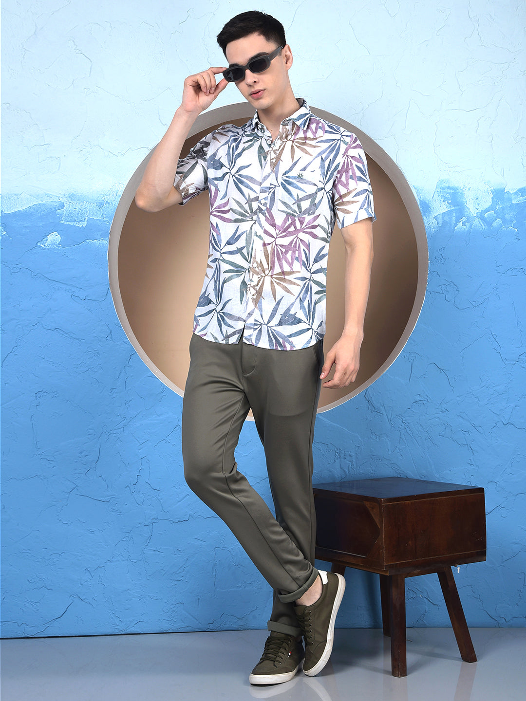 Multi-Color Printed Linen Shirt