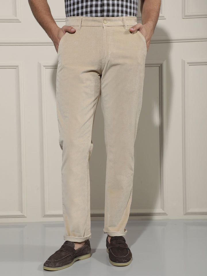 Urban Taupe Beige Corduroy Trousers