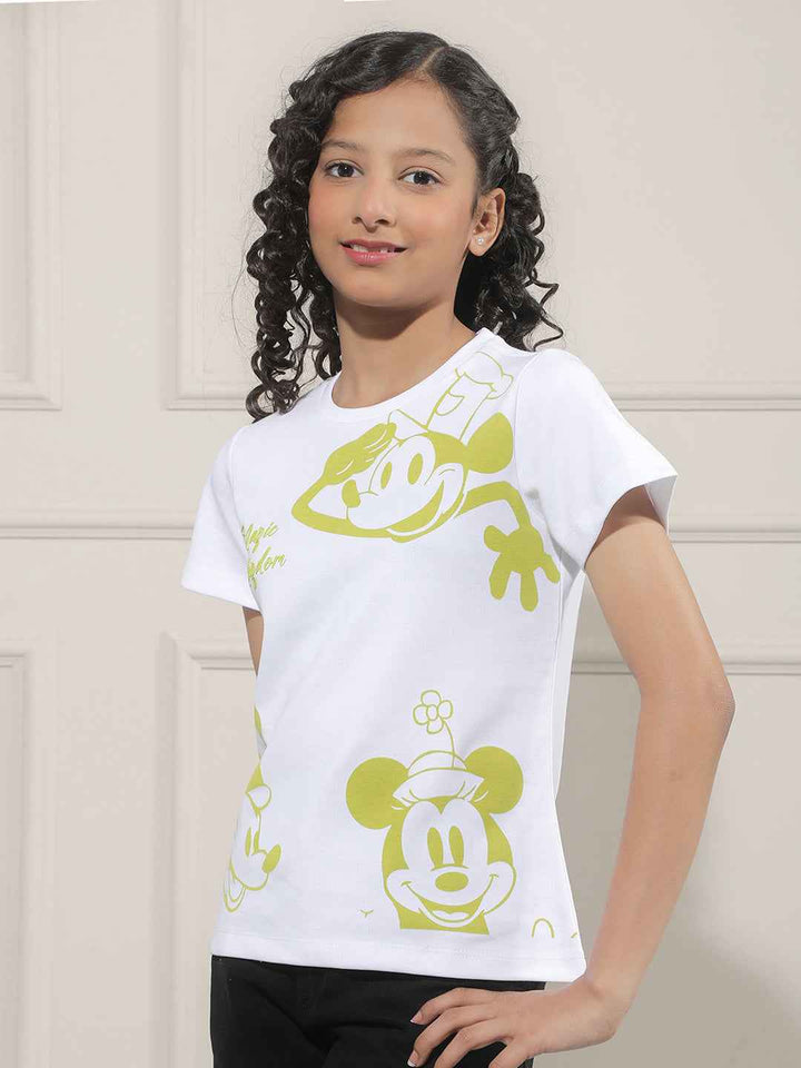 Cartoon Print White T-Shirt