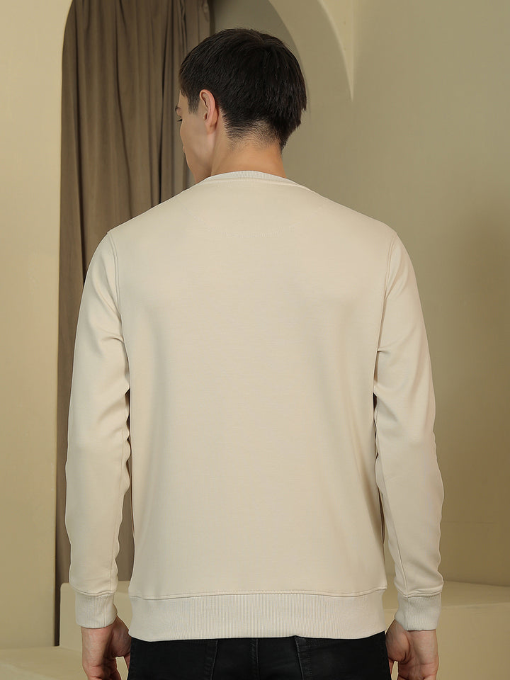 Beige Round Neck Sweatshirt