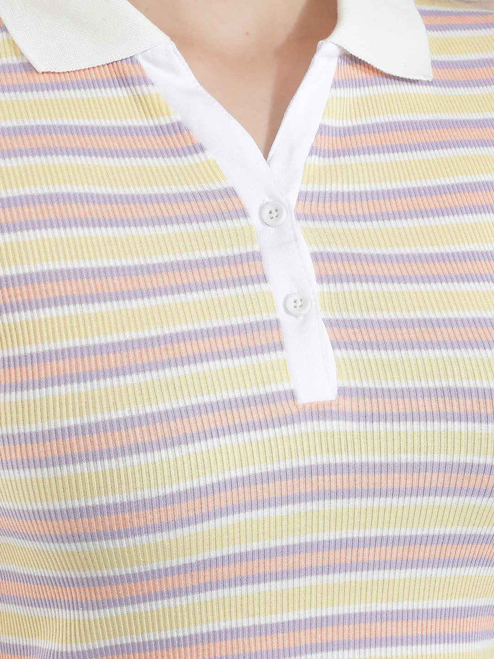 Multi Color Horizontal Striped T-Shirt