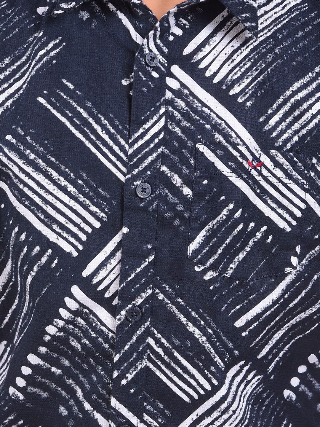 Blue Printed 100% Cotton Shirt
