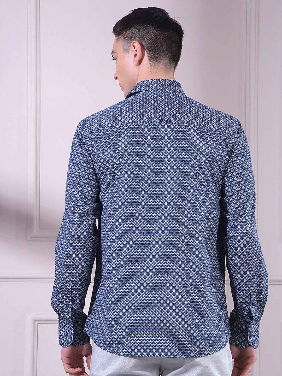 Navy Blue Printed Shirt