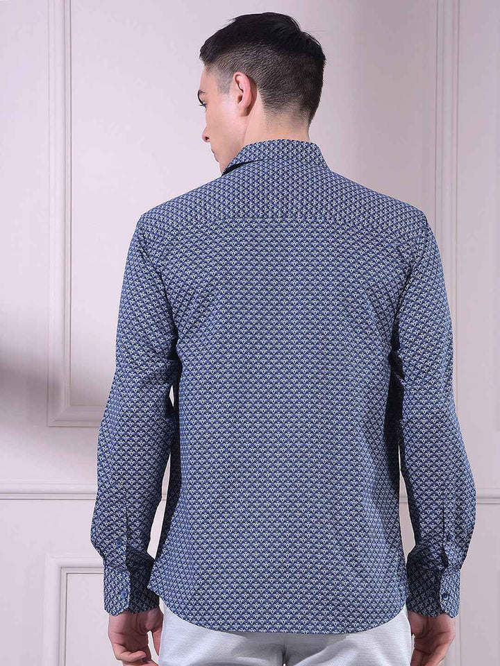 Navy Blue Printed Shirt