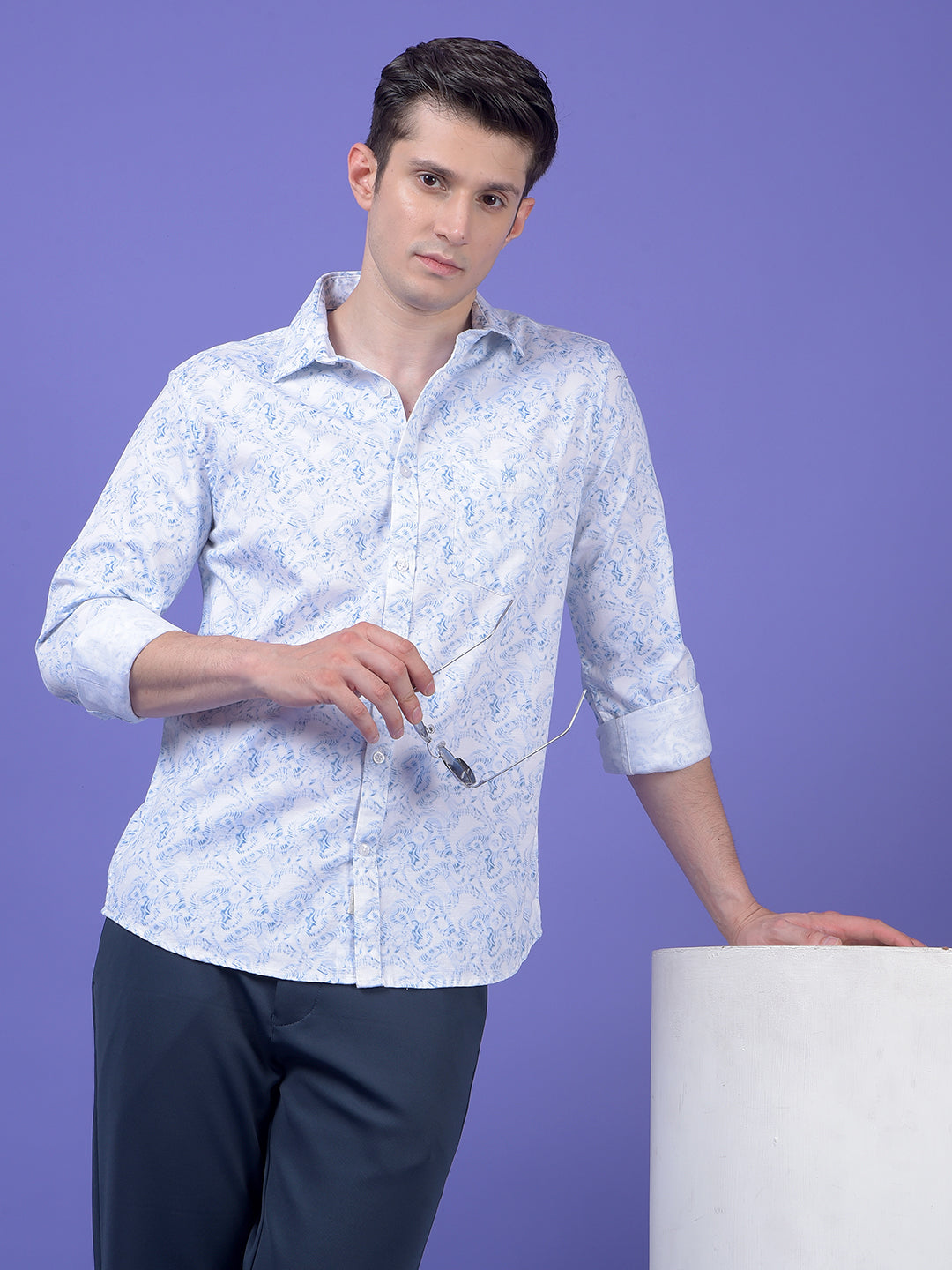 Blue Printed Shirt