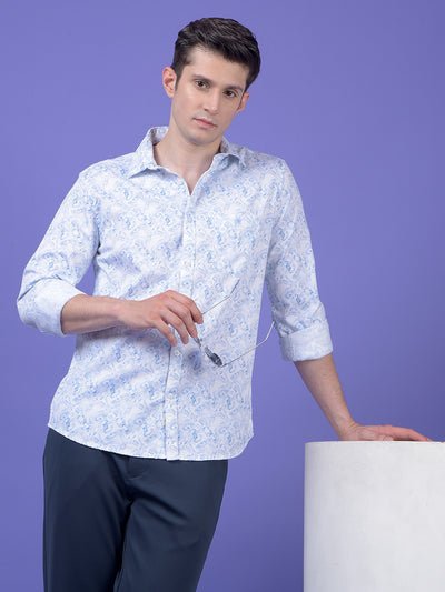 Blue Printed Shirt
