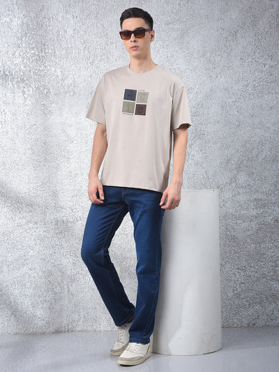 Beige Graphic Print T-Shirt