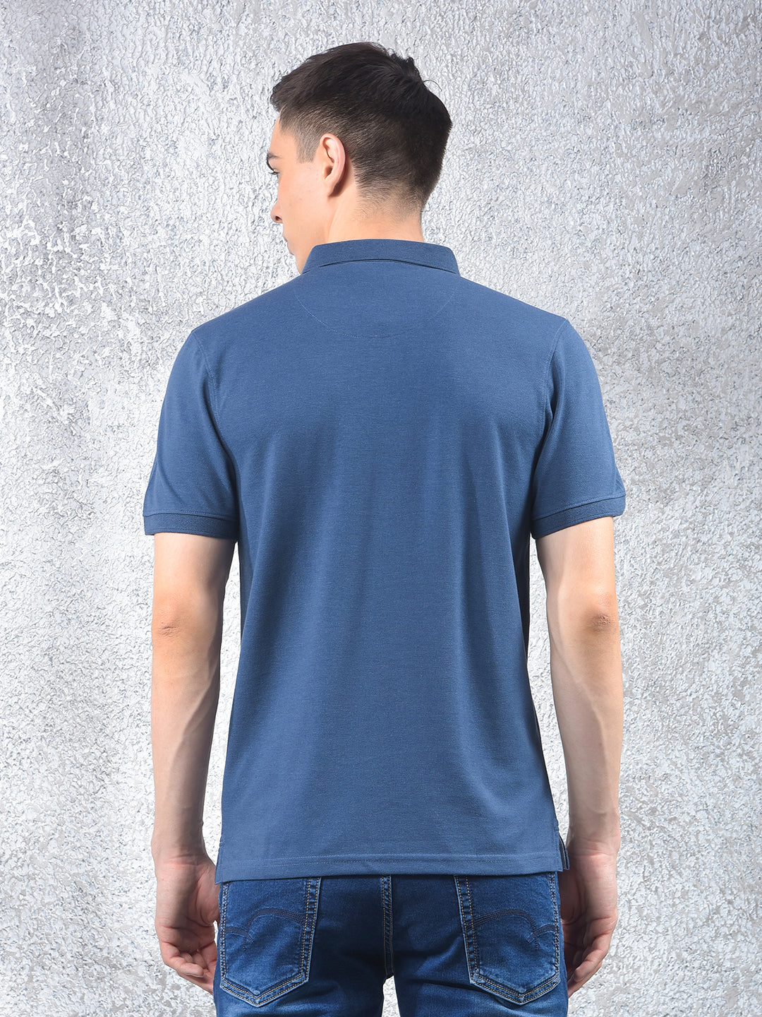 Blue Polo Neck T-Shirt