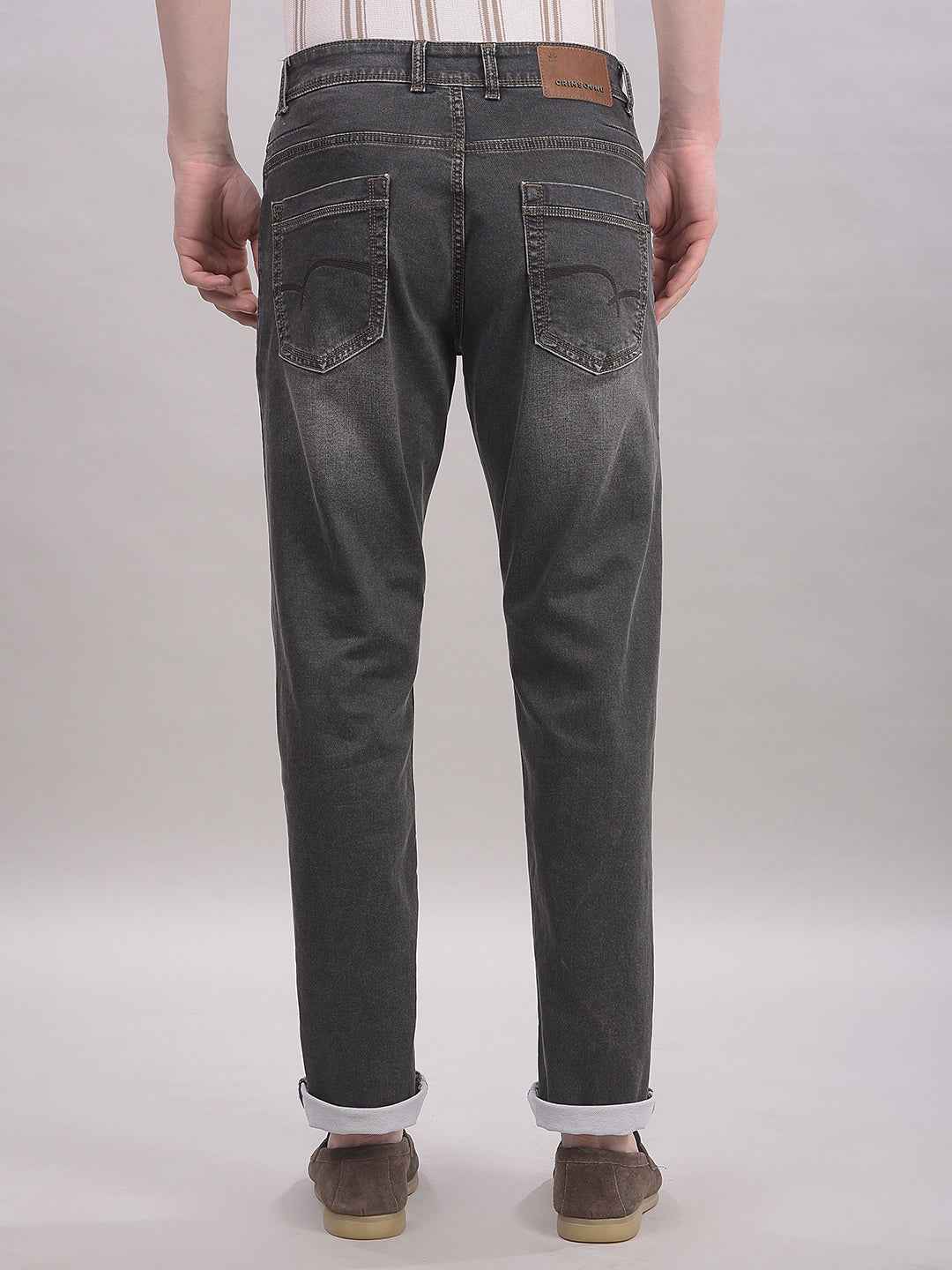 RiseMocha Brown Straight Jeans