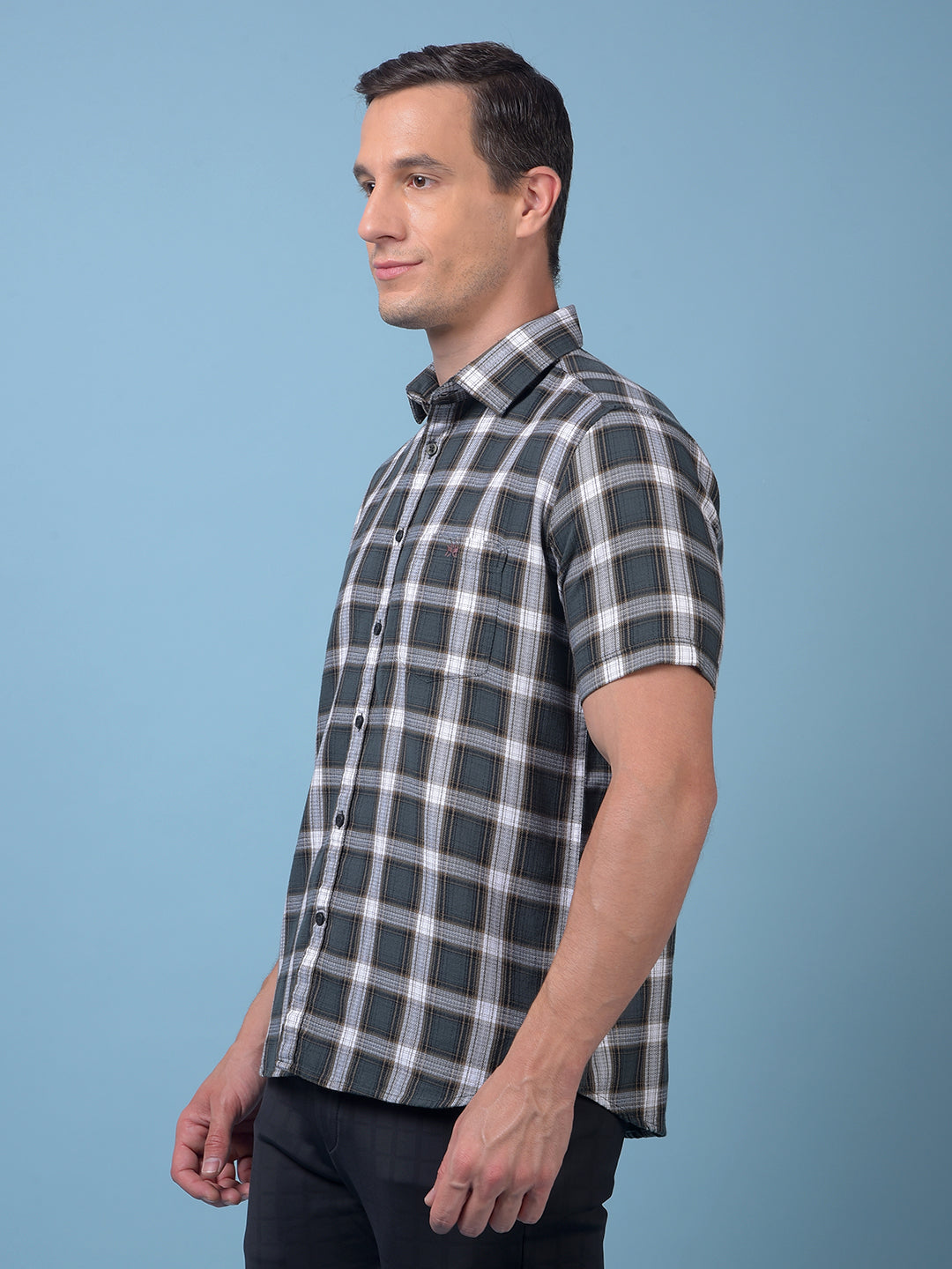 Green Checked 100% Cotton Shirt