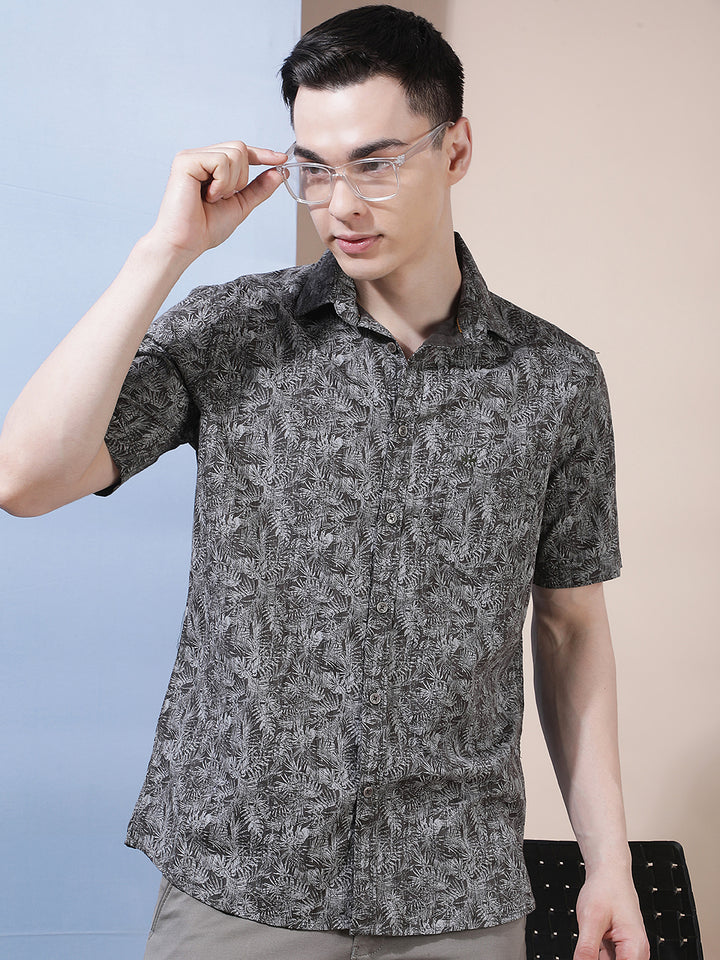 Green Floral Print Shirt