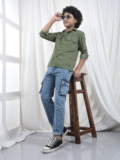 Green 100% Cotton Corduory Shirt