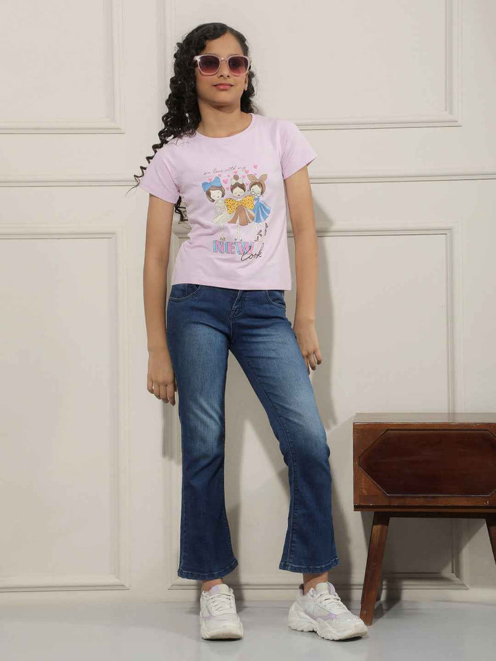 Graphic Print Purple T-Shirt