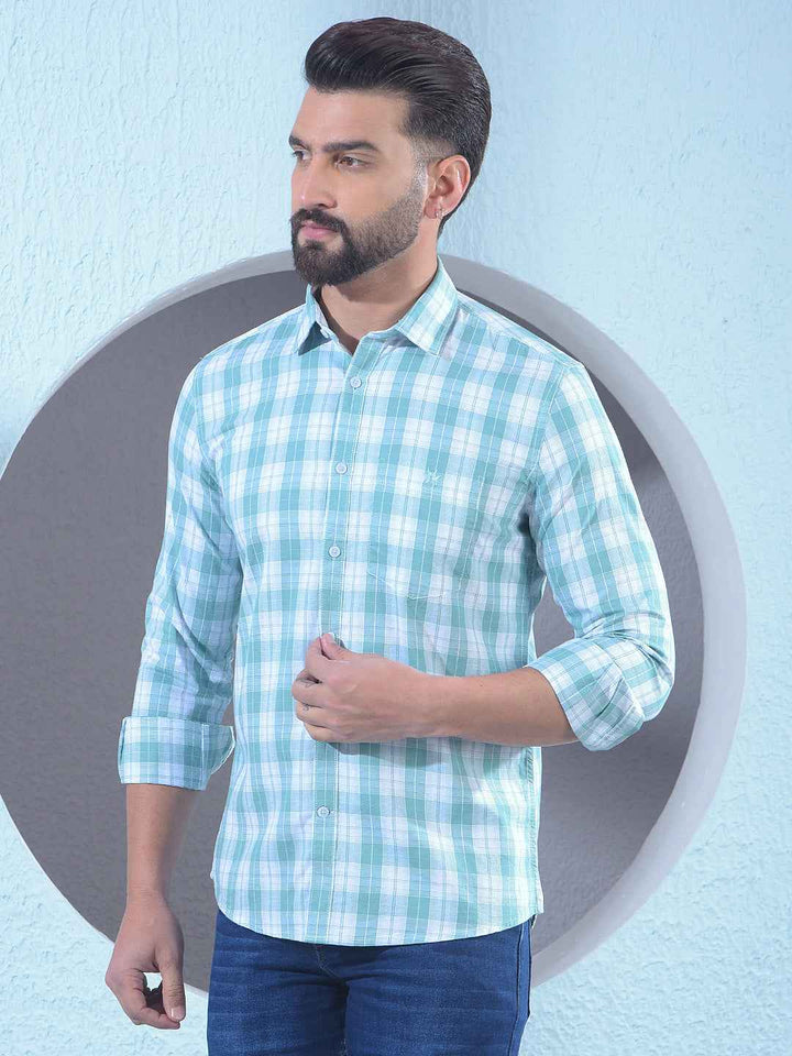 Green Checked 100% Cotton Shirt
