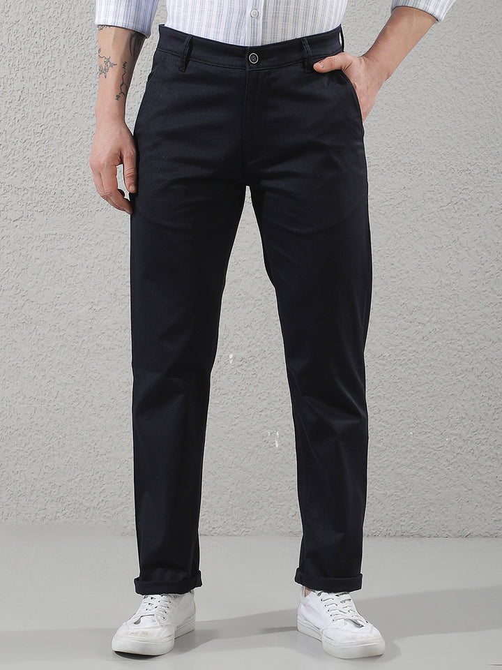 Navy Blue Straight Trousers