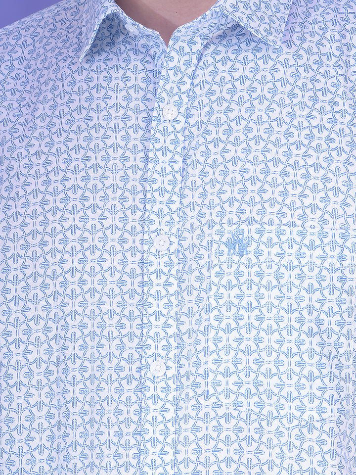 Pulse Sky Blue Printed Shirt