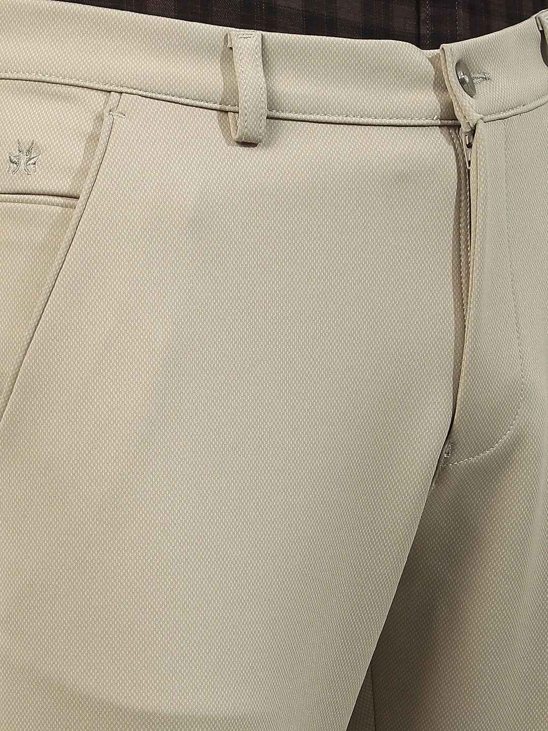 Beige Smart Wear Knitted Trousers