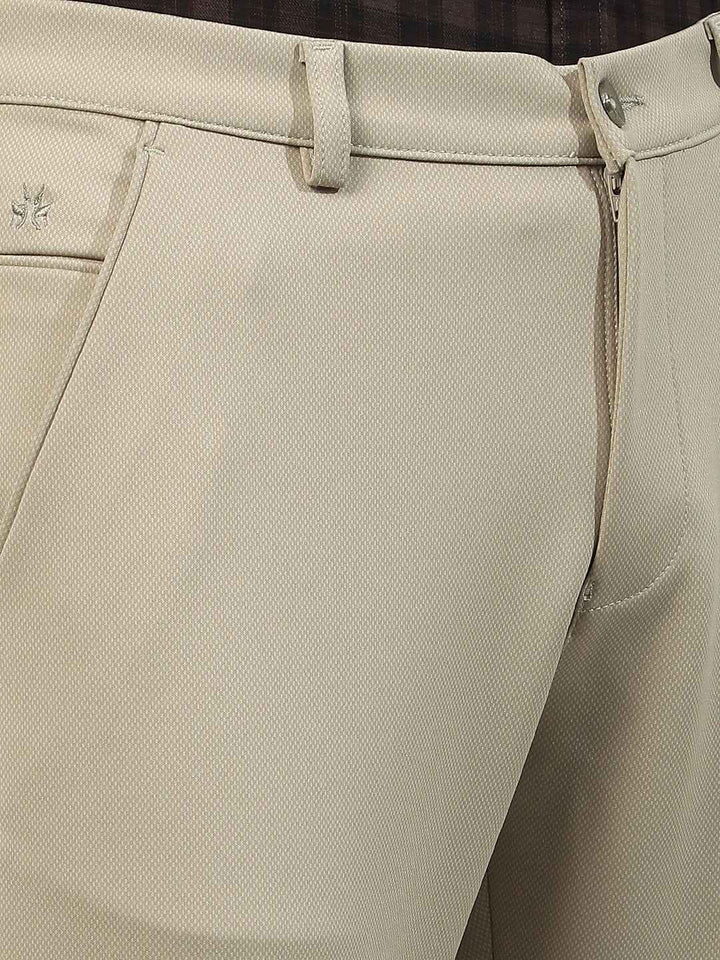 Beige Smart Wear Knitted Trousers