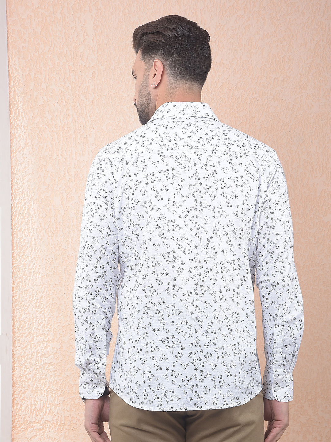 White Floral Print Shirt