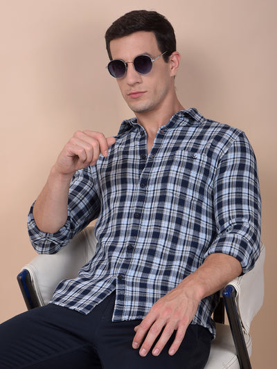 Brown Checked 100% Cotton Shirt