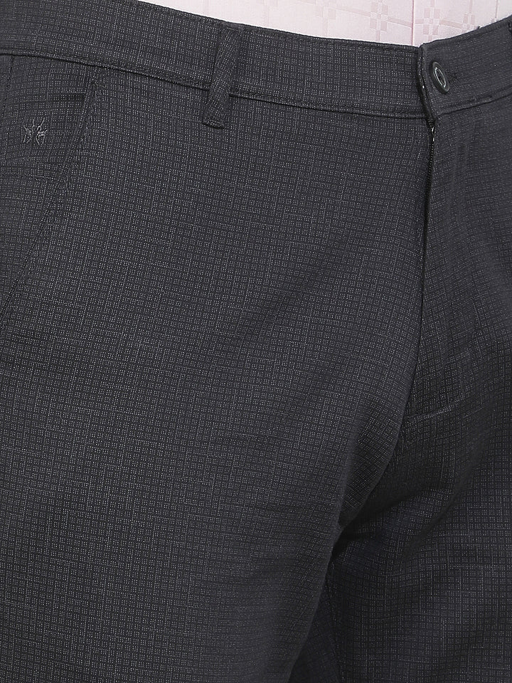 Refined Stealth Black Printed Trousers