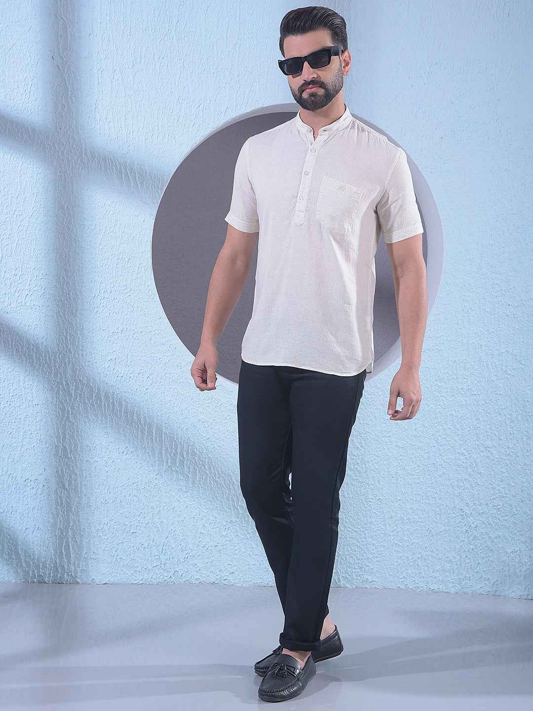 Elegant Beige Linen Kurta