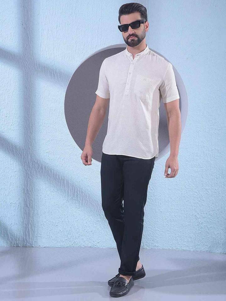 Elegant Beige Linen Kurta