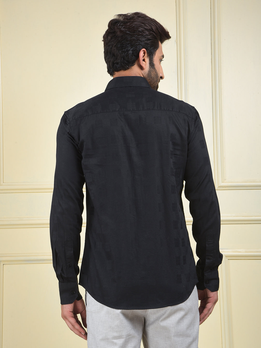 Casual Ease Black 100% Cotton Shirt