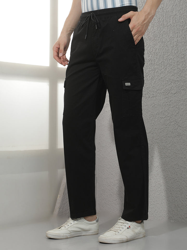 Essential Jet Black Cargo Trackpants