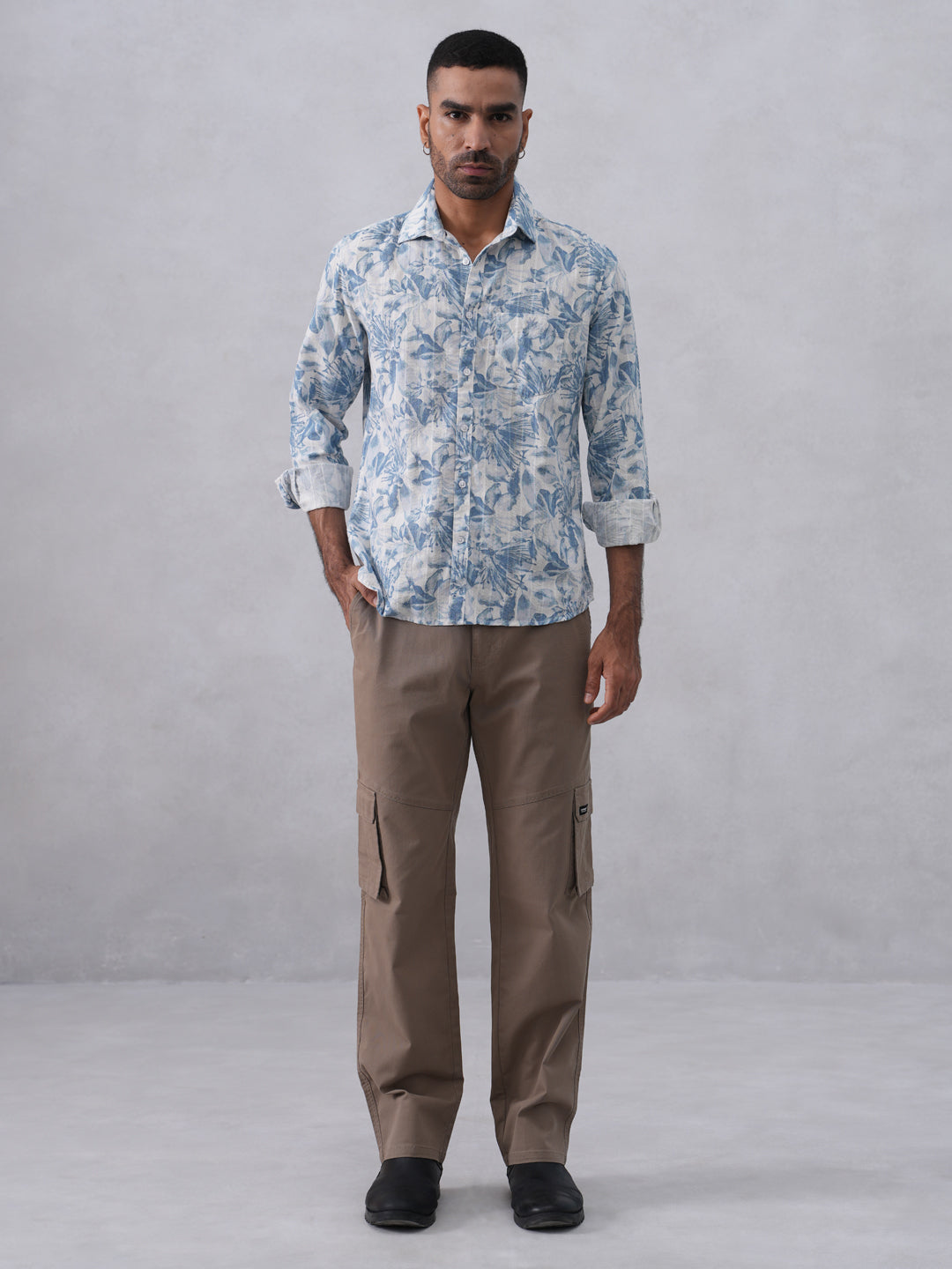 Blue Floral Print Shirt