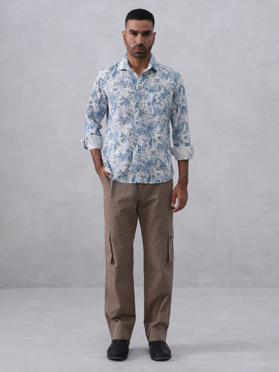 Blue Floral Print Shirt