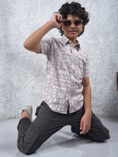 Purple Printed 100% Cotton Shirt