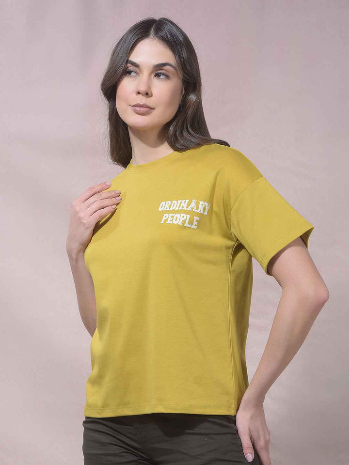 Mustard Graphic Print T-Shirt