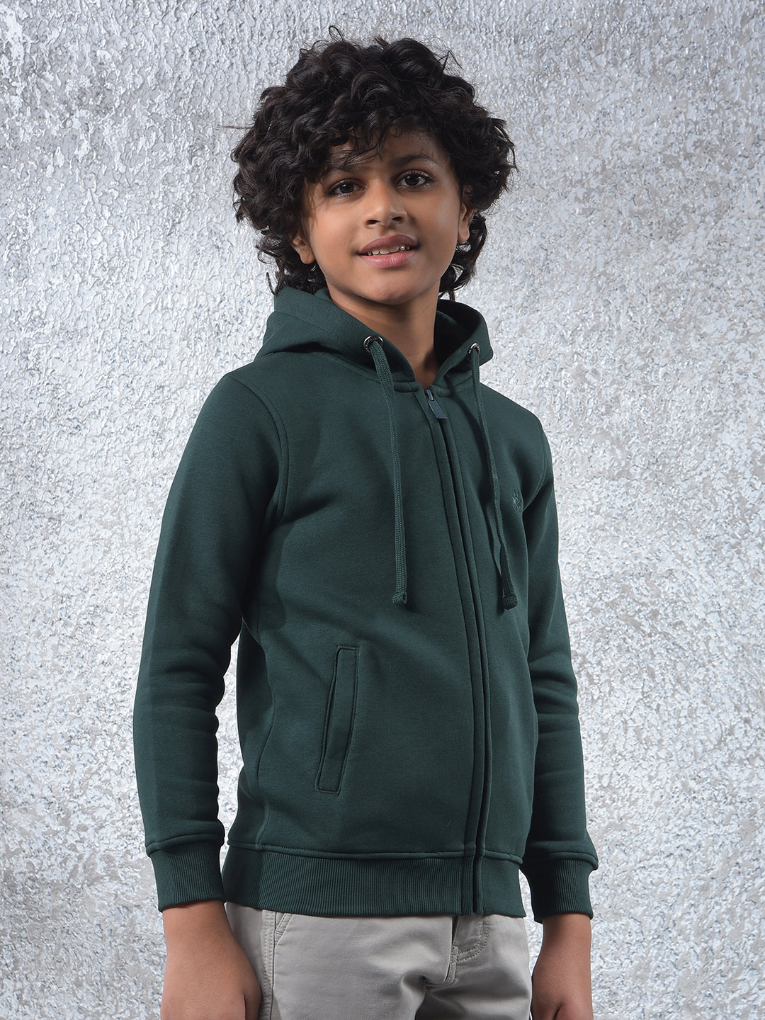 Green Hooded Neck Sweatshirt