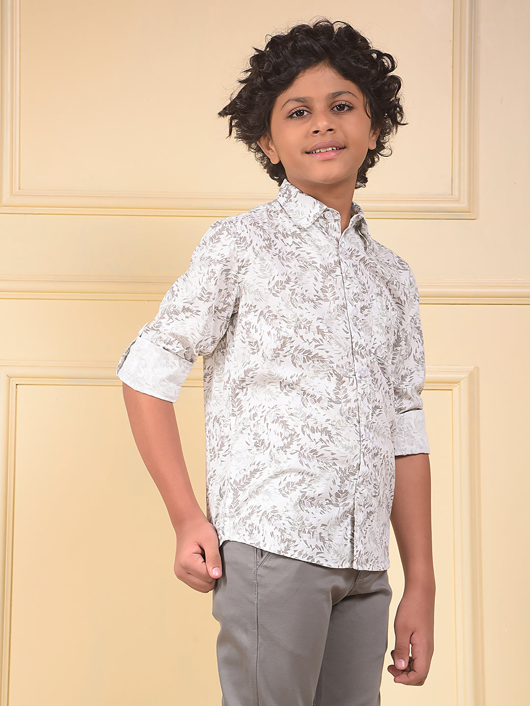 Spunky Green Floral Print Shirt